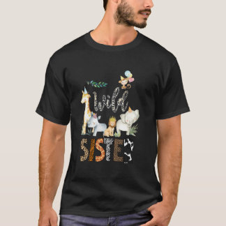 Wild Sister Zoo Geboren Wild 2e Verjaardag Safari T-shirt