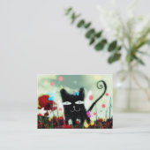 wild smart cat kat gatito chat visitekaartje (Staand voorkant)