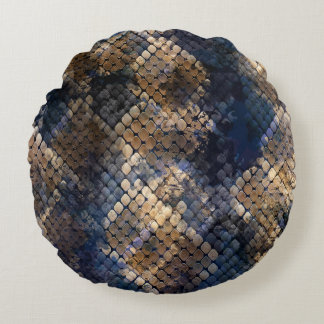 Wild Snakeskin Waterverf Naadloos ontwerp Rond Kussen