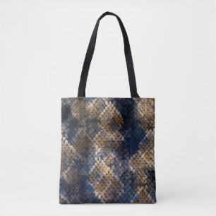 Wild Snakeskin Waterverf Naadloos ontwerp Tote Bag