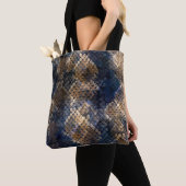 Wild Snakeskin Waterverf Naadloos ontwerp Tote Bag (Dichtbij)