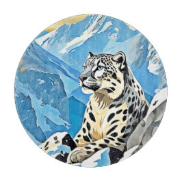 Wild Snow Leopard Design Snijplank