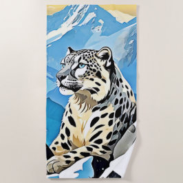 Wild Snow Leopard Design Strandlaken