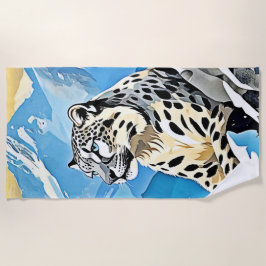 Wild Snow Leopard Design Strandlaken