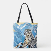 Wild Snow Leopard Design Tote Bag (Achterkant)