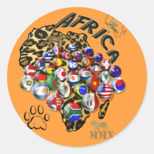 Wild Soccer Celebration Safari stijl futbol gesche Ronde Sticker