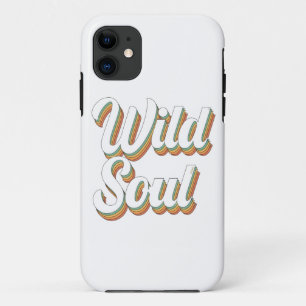 WILD SOUL 70's typografische retro design Case-Mate iPhone Case