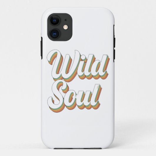 WILD SOUL 70's typografische retro design Case-Mate iPhone Case (Achterkant)