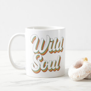 WILD SOUL 70's typografische retro  design Koffiemok