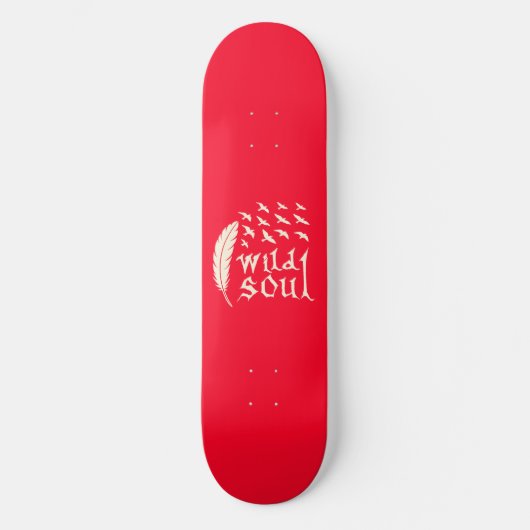 Wild Soul Feather Bird Natuur Design Persoonlijk Skateboard (Voorkant)