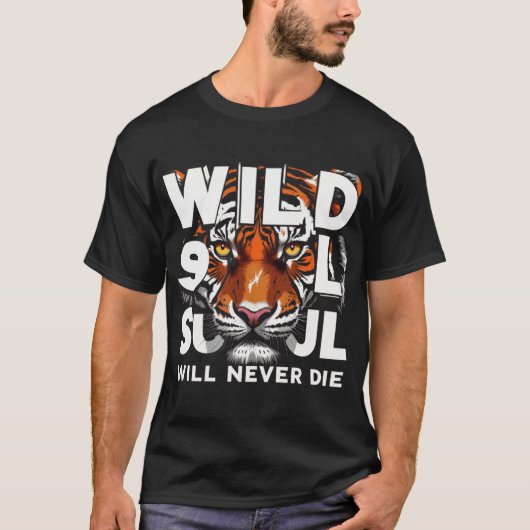 Wild Soul - Fierce Tiger Eyes Motivatie kunst T-shirt (Voorkant)