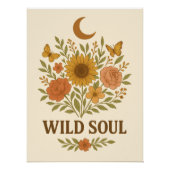 Wild Soul –  Floral Boho Esthetisch Poster (Voorkant)
