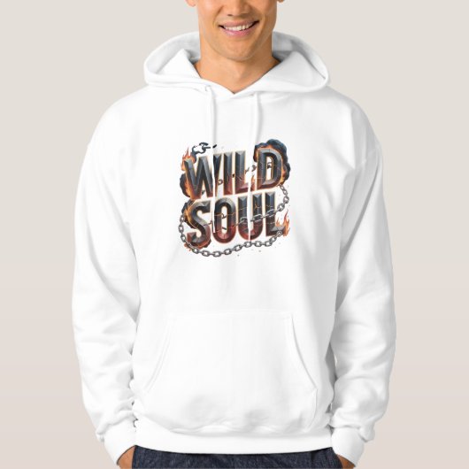 Wild Soul Heren Hoodie – Fire & Chains Power Look (Voorkant)