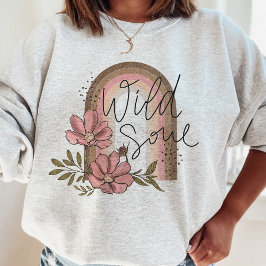 Wild Soul Modern Rainbow Boho Floral Trui