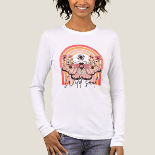 Wild Soul Retro Boho Rainbow Floral Butterfly Tri-Blend Shirt