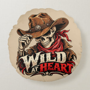Wild Soul Skelet Cowboy Westers Ontwerp Rond Kussen