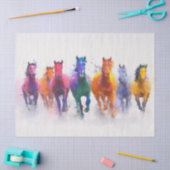 Wild Spectrum Galoping Horses Decoupage Tissuepapier (Craft)
