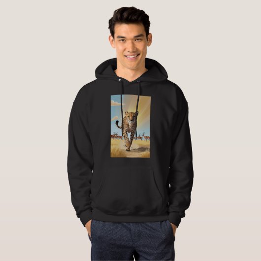 Wild Speed: Cheetah en Gazellen Mannen Hoodie (Voorkant volledig)