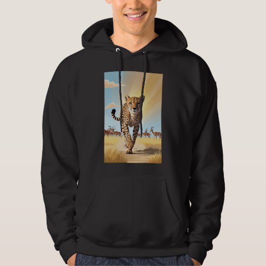 Wild Speed: Cheetah en Gazellen Mannen Hoodie (Voorkant)