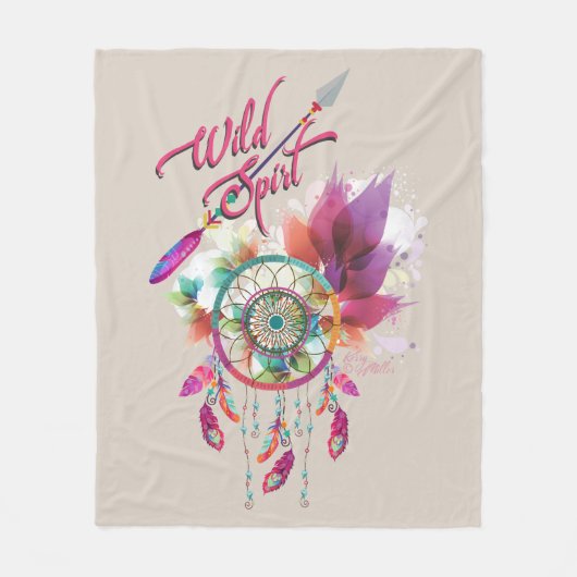 Wild Spirit & Dream Catcher Fleece Deken (Voorkant)