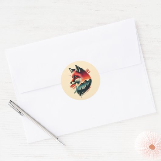 Wild Spirit Fox - Natuur-geïnspireerde Sticker (Envelop)