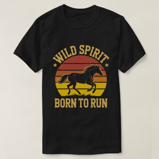 Wild Spirit Horse Retro Tee T-shirt (Design voorkant)