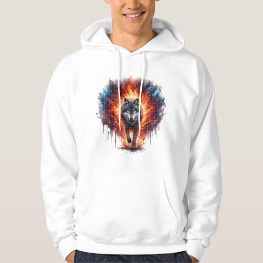 Wild Spirit: Mannen-ontwerp Wolf Hoodies & Sweatsh (Voorkant)