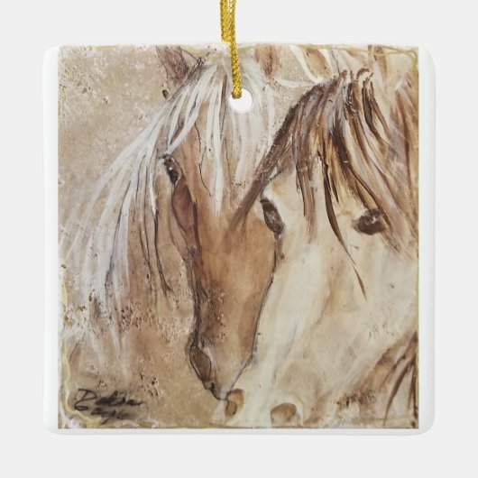 "Wild Spirit" Mustang Ceramic Ornament (Voorkant)