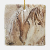 "Wild Spirit" Mustang Ceramic Ornament (Achterkant)