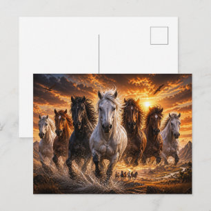 Wild Spirit Stampede – Majestueuze Rennende Paarde Briefkaart