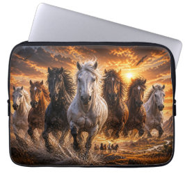 Wild Spirit Stampede – Majestueuze Rennende Paarde Laptop Sleeve