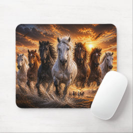 Wild Spirit Stampede – Majestueuze Rennende Paarde Muismat