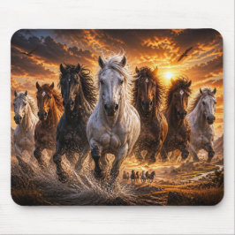 Wild Spirit Stampede – Majestueuze Rennende Paarde Muismat