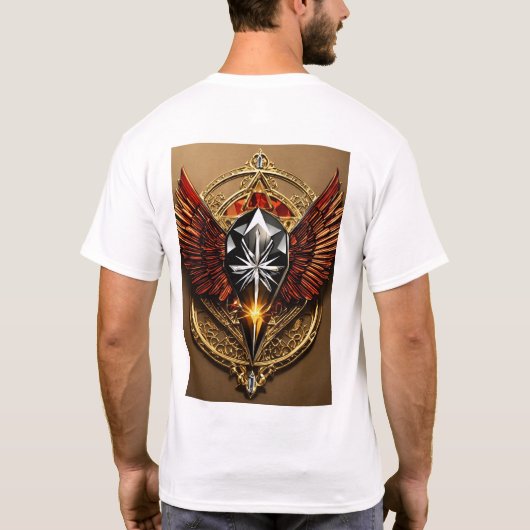 "Wild Spirit Unleashed: Crystal Eagle Icon T-shirt (Achterkant)