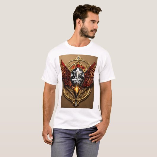 "Wild Spirit Unleashed: Crystal Eagle Icon T-shirt (Voorkant volledig)