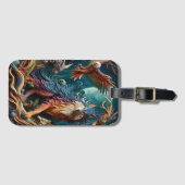 Wild Spirit: Wolf en vogels Bagagelabel (Voorkant (horizontaal))