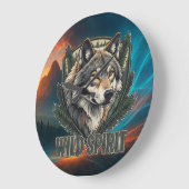Wild Spirit Wolf - Muurklok Grote Klok (Hoek)