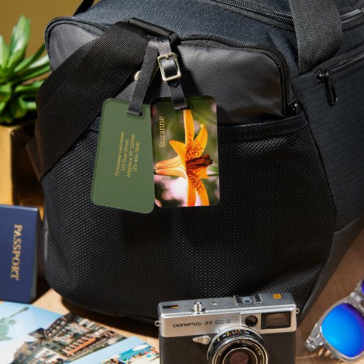 Wild Spotted Canadian Lily Flower Personalized Bagagelabel (Voorkant /achterkant)