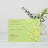 Wild Spring Flowers Lime Green Vrijgezellenfeest Kaart (Staand voorkant)