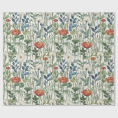 Wild Spring Flowers Waterverf Art Cadeaupapier (Vlak)