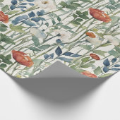 Wild Spring Flowers Waterverf Art Cadeaupapier (Hoek)