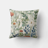 Wild Spring Flowers Waterverf Art Kussen (Achterkant)