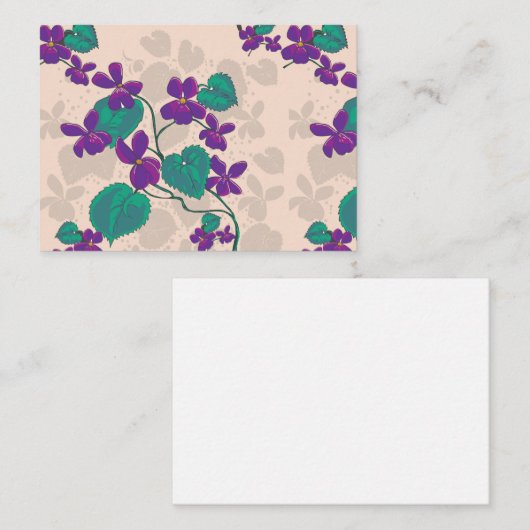 Wild Spring Violets Note Kaart Notitiekaartje (Voorkant / Achterkant)