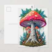 Wild Sprouting Psychedelic Mushrooms Art Briefkaart (Voorkant / Achterkant)
