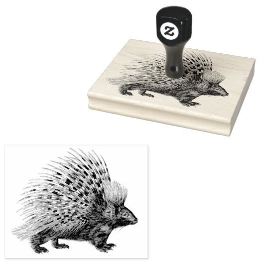 wild stekelvarken | rubberzegel rubberstempel (Gestempeld)