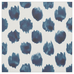 WILD STIPPEN Indigo Waterverf Polka Dot Stof