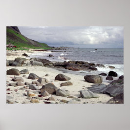 Wild Stony Beach in het Poster Noorwegen