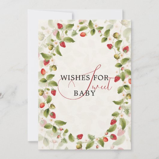 WILD STRAW BERRY SWEET BABY SHOWER KAART (Voorkant)