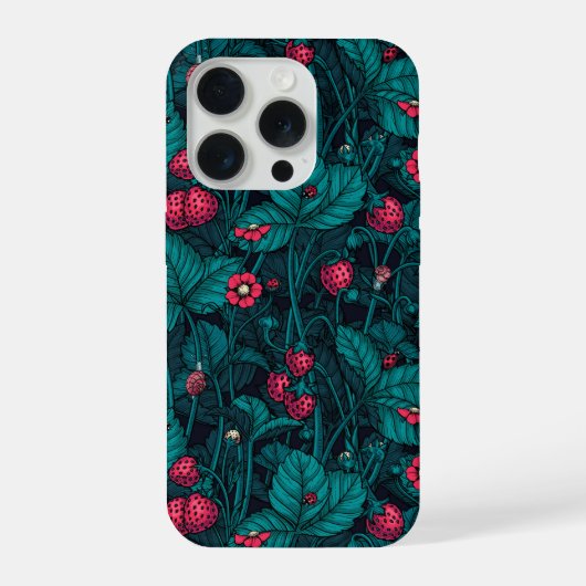 Wild strawberries, red and blue iPhone hoesje (Achterkant)