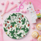 Wild strawberries red/yellow/green/off white papieren bordje (Feest)